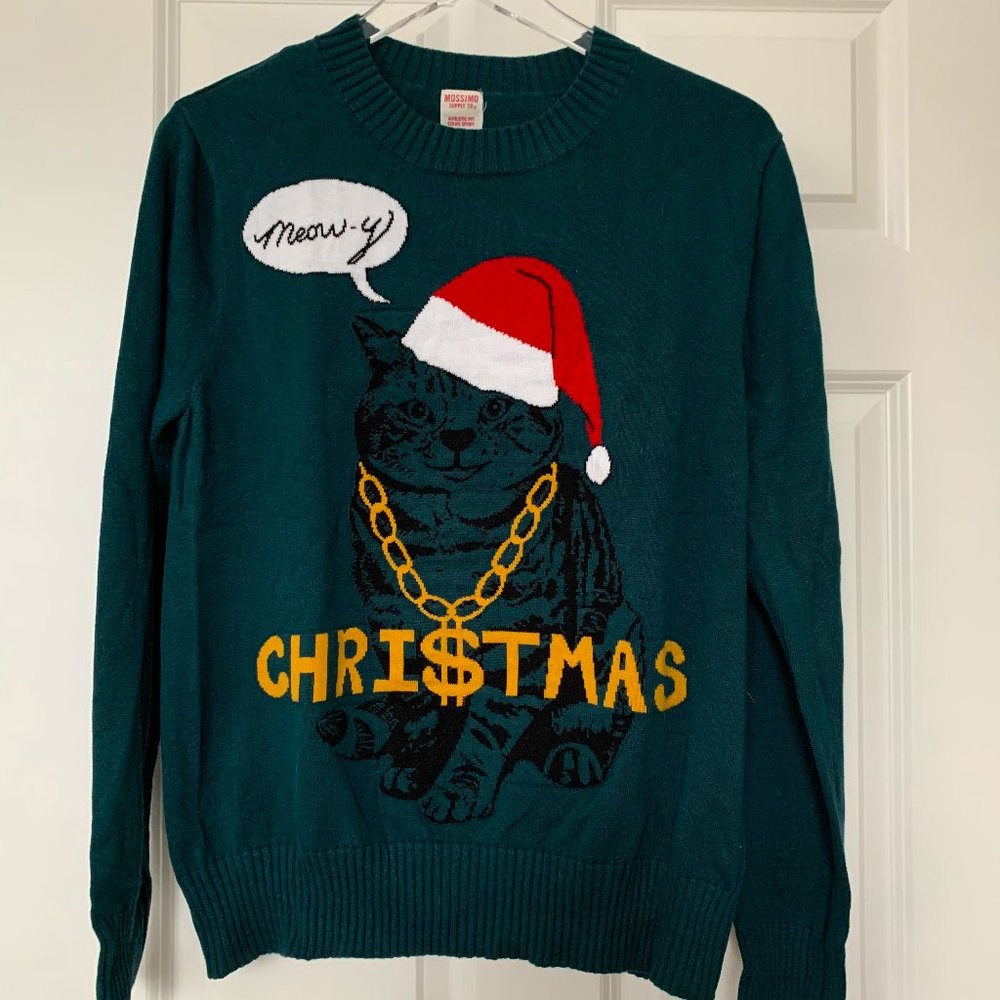 Meowy Christmas cat sweater